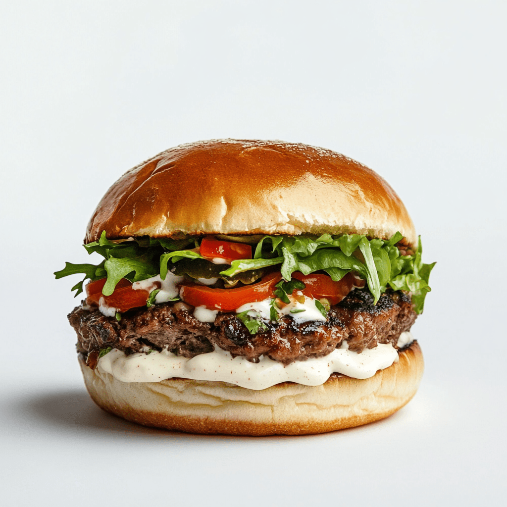 Gourmet cultivated beef burger patties with authentic marbling